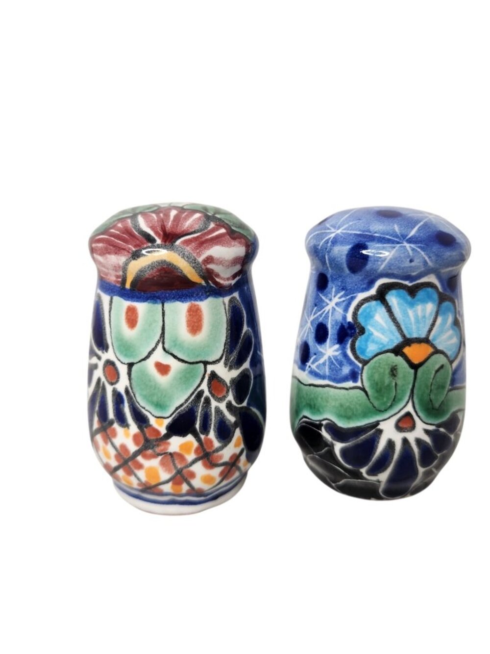 Talavera Ceramic Salt & Pepper 3 Inch Mexico Pottery Art Décor Set of Two